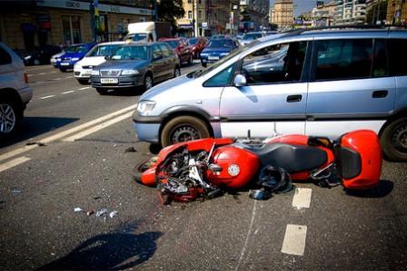 Авария мотоциклиста