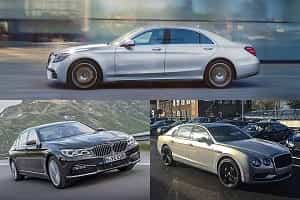 Представительские седаны 2018 года BMW 7 Series, Mercedes-Benz S-Class, Bentley Continental Flying Spur